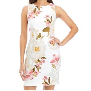 AGB Floral Sleeveless Dress - White and Pink